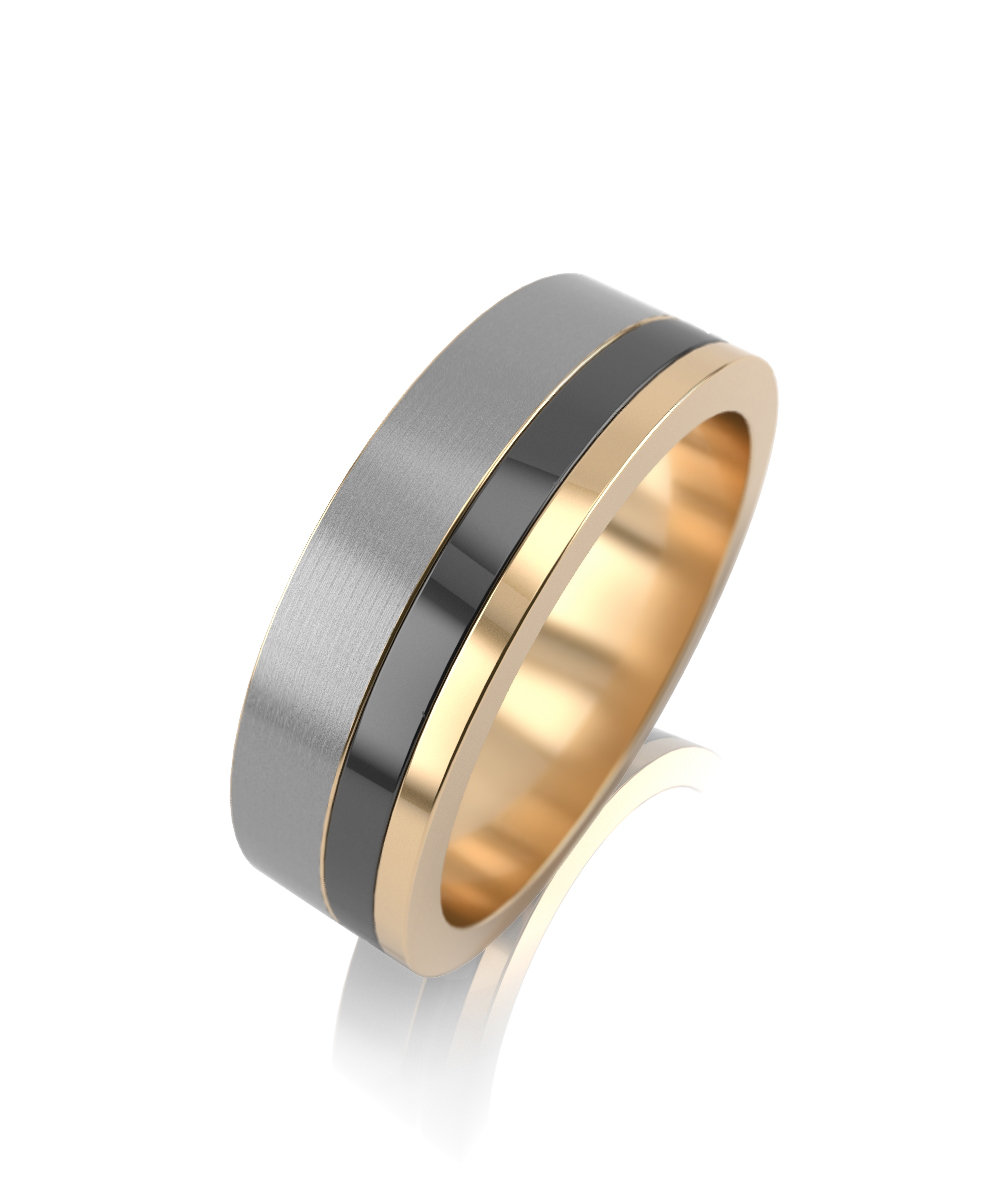 Обручальное кольцо из комбинированного золота Ювелирное изделие - Обручальное кольцо из комбинированного золота в магазине Best-Gold 034538