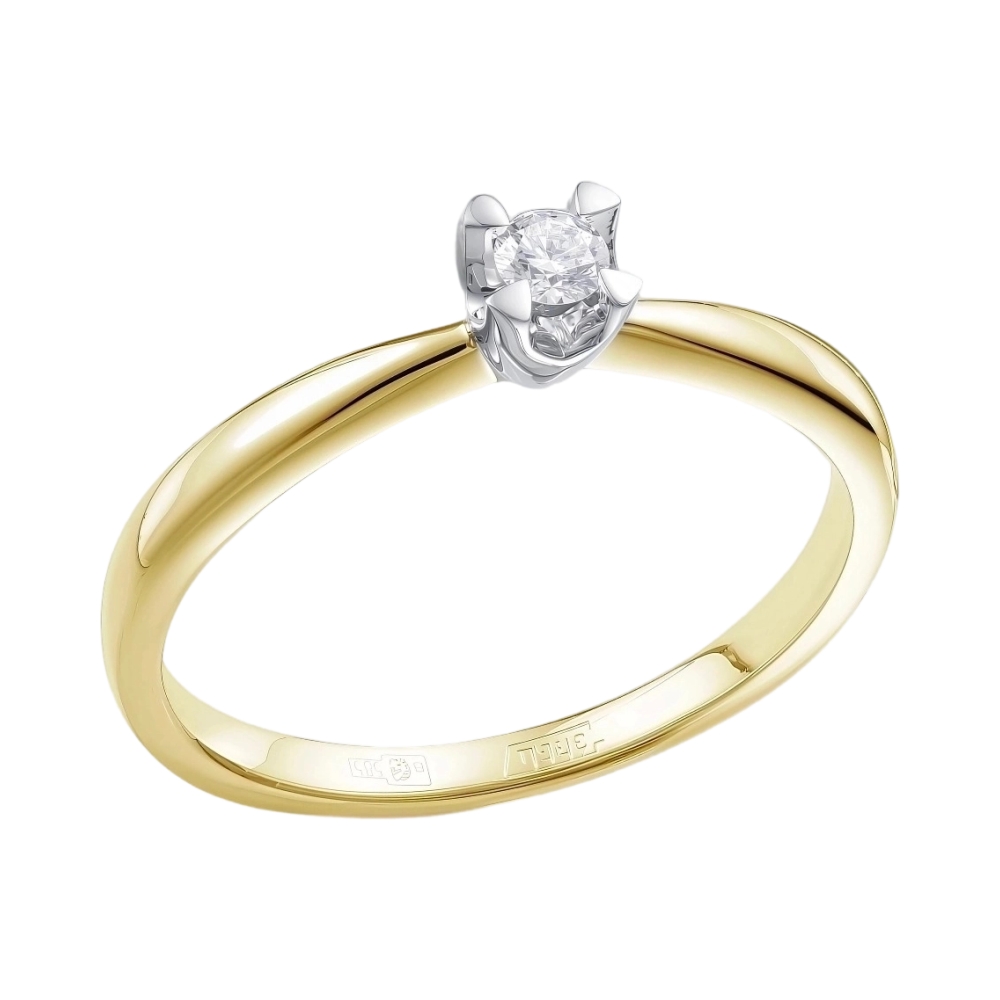 Ювелирное изделие - Помолвочное кольцо из желтого золота с бриллиантом в магазине Best-Gold 156773