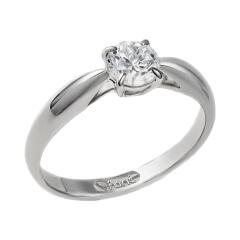 Кольцо помолвочное из белого золота с бриллиантом
