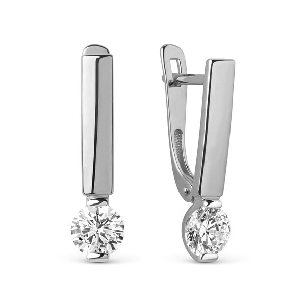 Серьги из белого золота с фианитами Ювелирное изделие - Серьги из белого золота с фианитами в магазине Best-Gold 056414