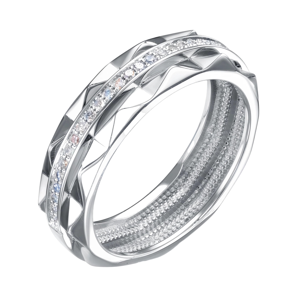 Обручальное кольцо из белого золота с бриллиантами Ювелирное изделие - Обручальное кольцо из белого золота с бриллиантами в магазине Best-Gold 066335