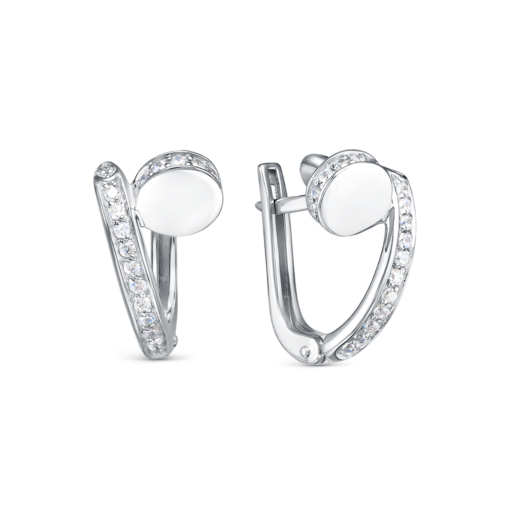 Серьги из белого золота с фианитами Ювелирное изделие - Серьги из белого золота с фианитами в магазине Best-Gold 141017