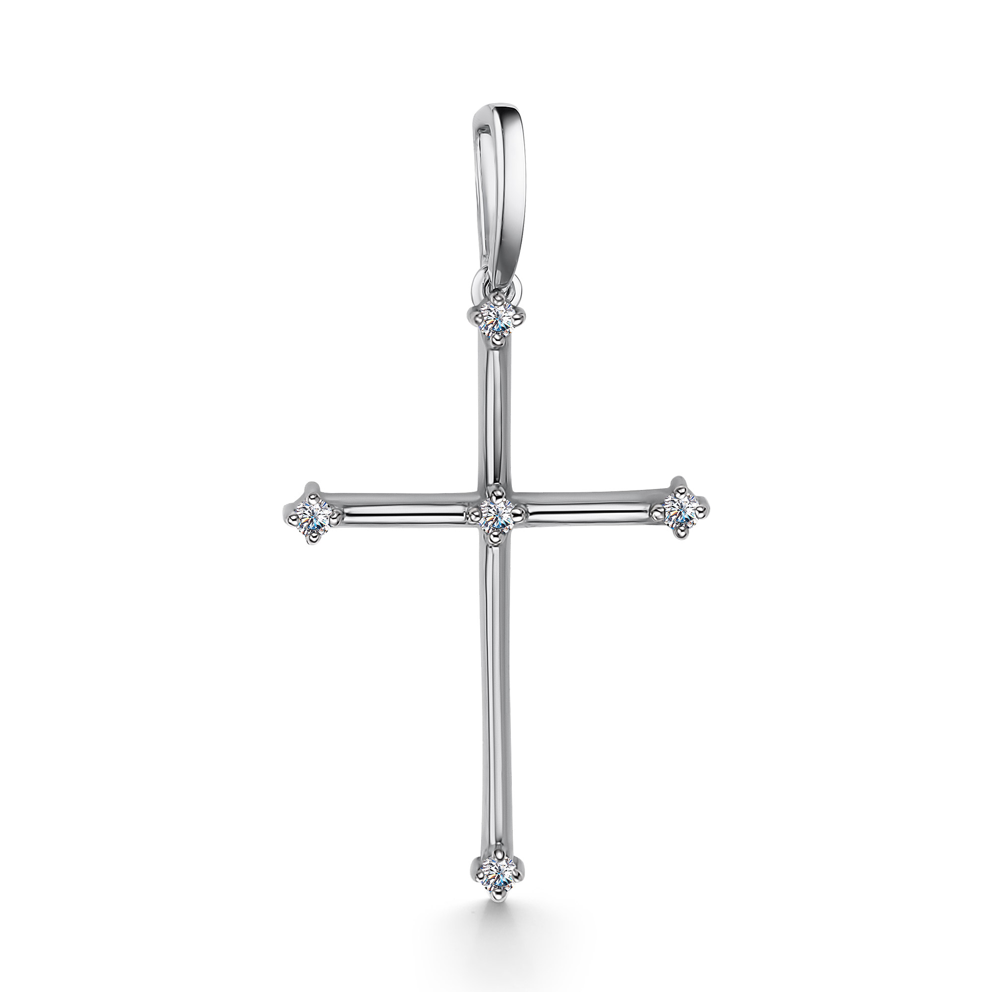 Крест из белого золота с бриллиантами Ювелирное изделие - Крест из белого золота с бриллиантами в магазине Best-Gold 086944