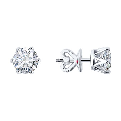 Серьги из белого золота с бриллиантами