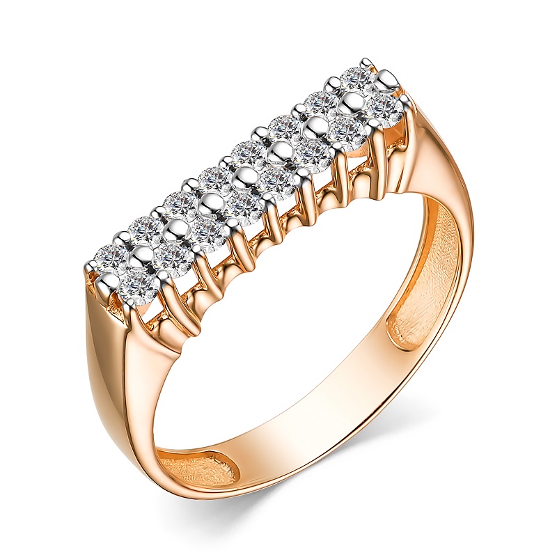 Кольцо из красного золота с бриллиантами