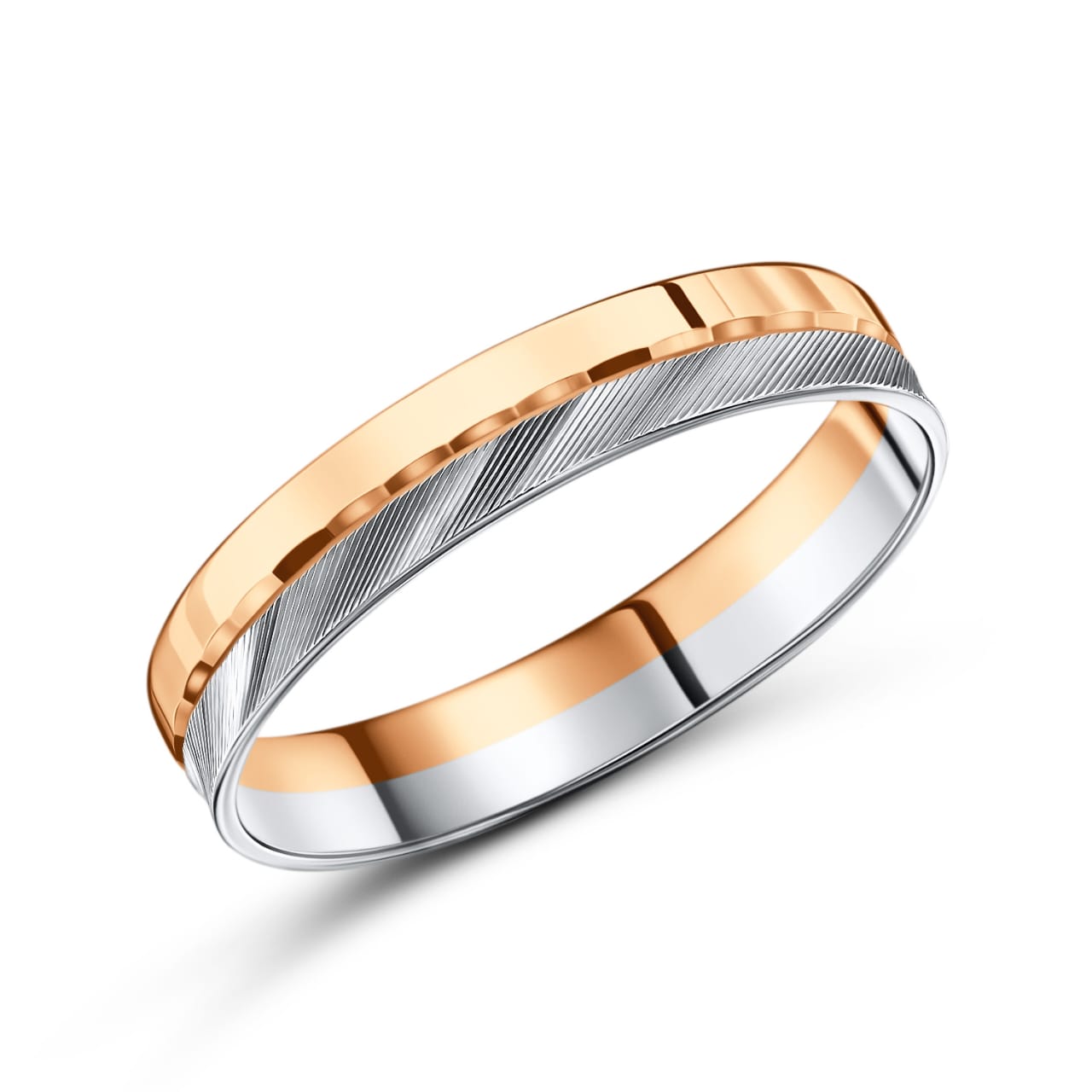 Ювелирное изделие - Обручальное кольцо в комбинированном золоте в магазине Best-Gold 132240