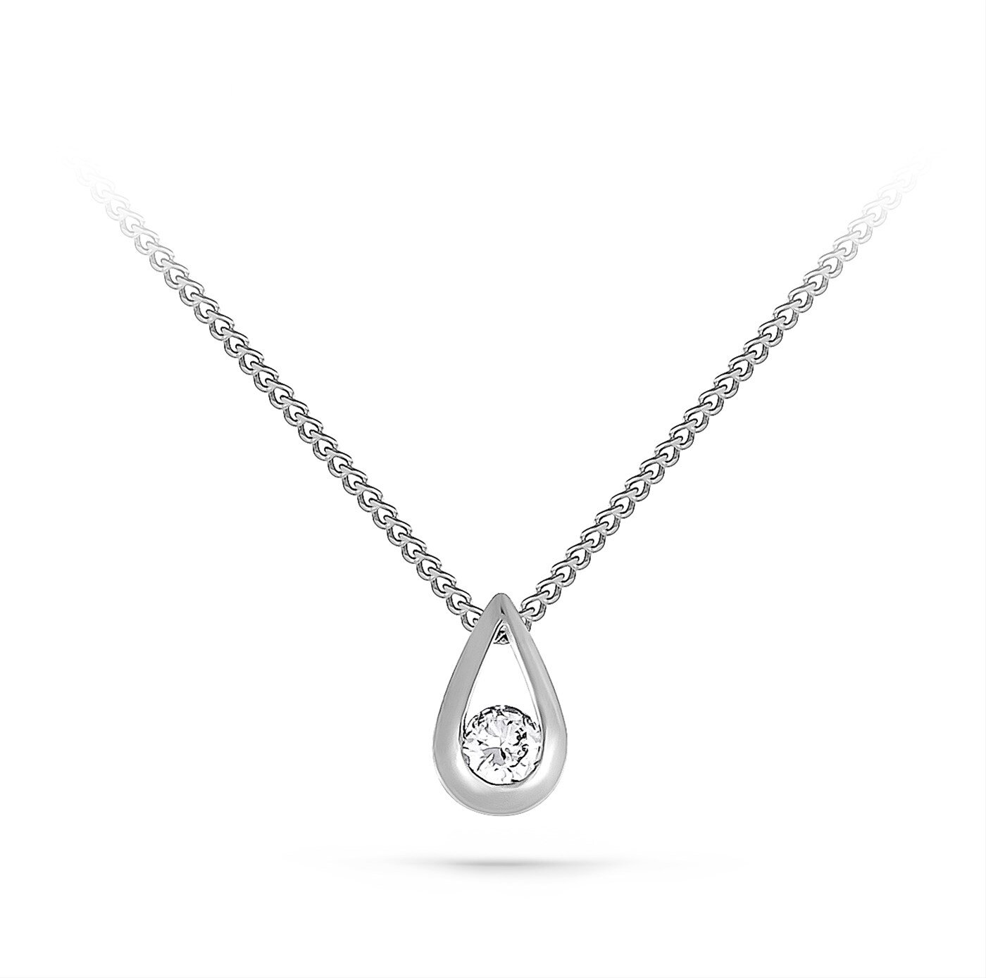 Ювелирное изделие - Колье из белого золота с бриллиантом в магазине Best-Gold 154975