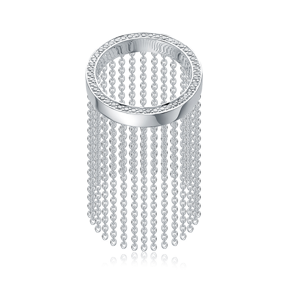 Ювелирное изделие - Кольцо из белого золота с бриллиантами в магазине Best-Gold 145528