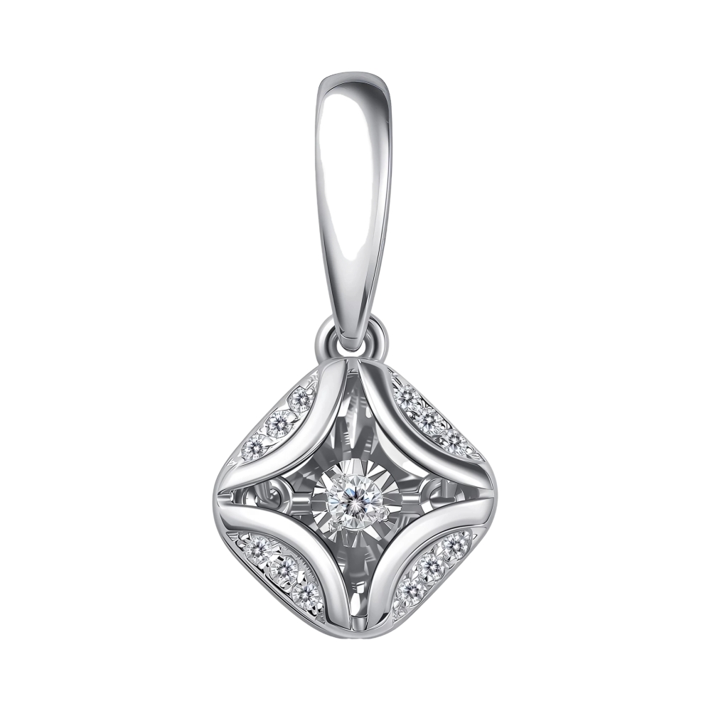 Подвеска из белого золота с бриллиантами Ювелирное изделие - Подвеска из белого золота с бриллиантами в магазине Best-Gold 155011