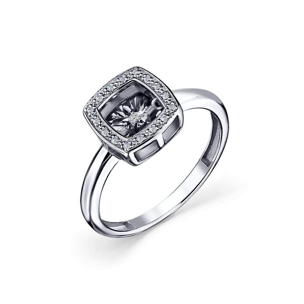 Кольцо из белого золота с бриллиантами Ювелирное изделие - Кольцо из белого золота с бриллиантами в магазине Best-Gold 129245