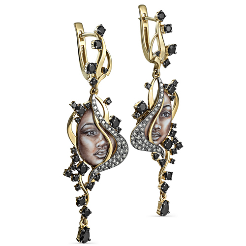 Серьги из жёлтого золота с бриллиантами Ювелирное изделие - Серьги из жёлтого золота с бриллиантами в магазине Best-Gold 041665