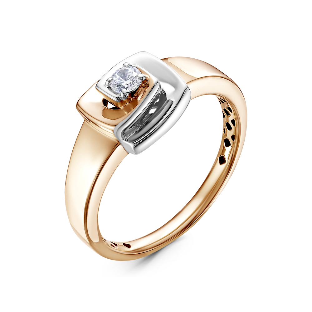 Ювелирное изделие - Кольцо из красного золота с бриллиантом в магазине Best-Gold 153844