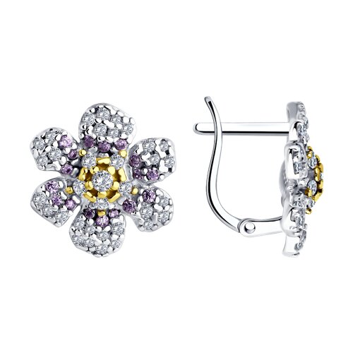 Серьги из серебра с фианитами Ювелирное изделие - Серьги из серебра с фианитами в магазине Best-Gold 125785