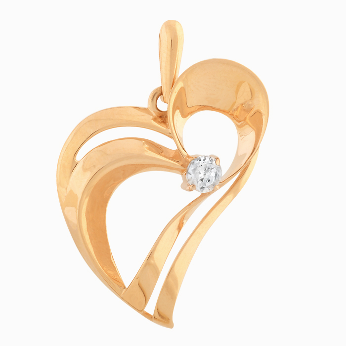 Ювелирное изделие - Подвеска из красного золота с фианитами в магазине Best-Gold 096131