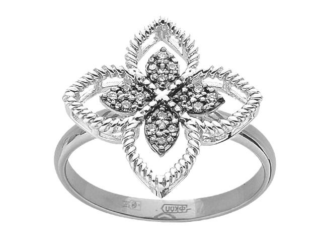 Ювелирное изделие - Кольцо из белого золота с чёрными бриллиантами в магазине Best-Gold 107164