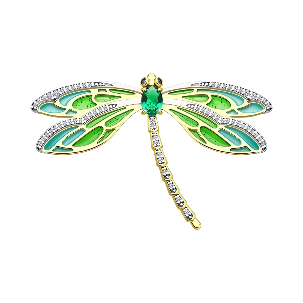 Брошь из серебра с фианитами Ювелирное изделие - Брошь из серебра с фианитами в магазине Best-Gold 152753