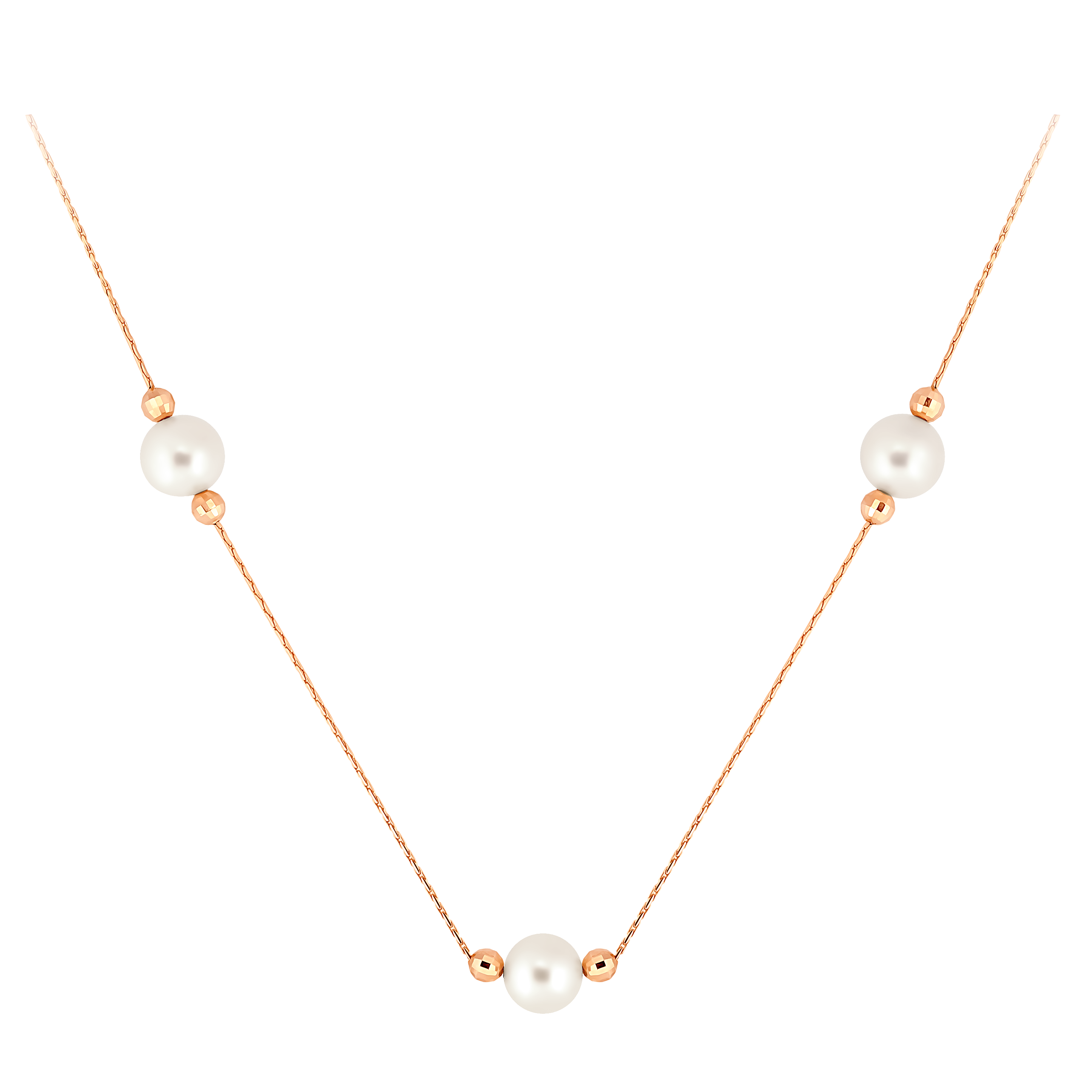 Колье из красного золота с жемчугом Ювелирное изделие - Колье из красного золота с жемчугом в магазине Best-Gold 109866