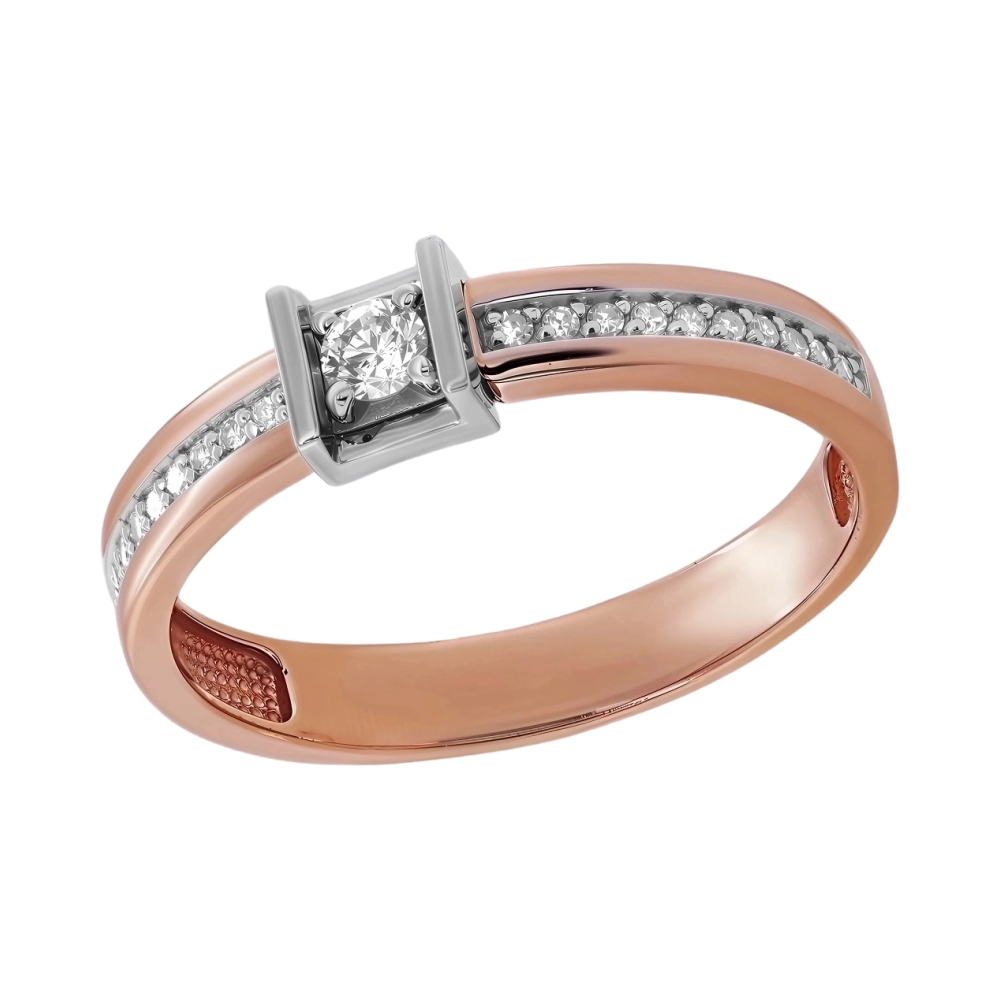 Ювелирное изделие - Кольцо из красного золота с бриллиантами в магазине Best-Gold 147043