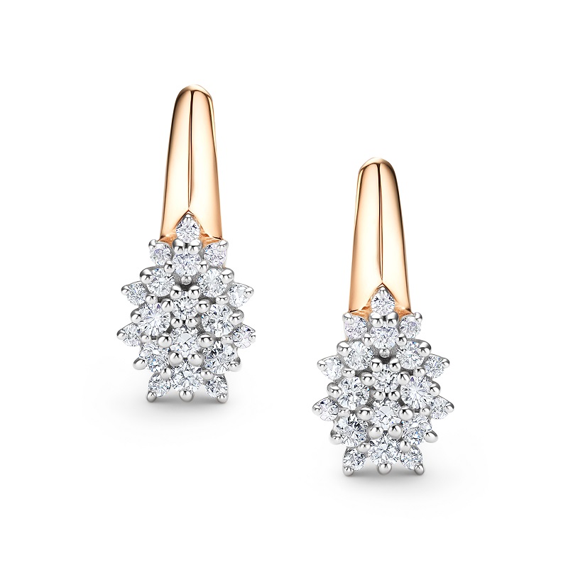 Ювелирное изделие - Серьги из красного золота с бриллиантами в магазине Best-Gold 154398