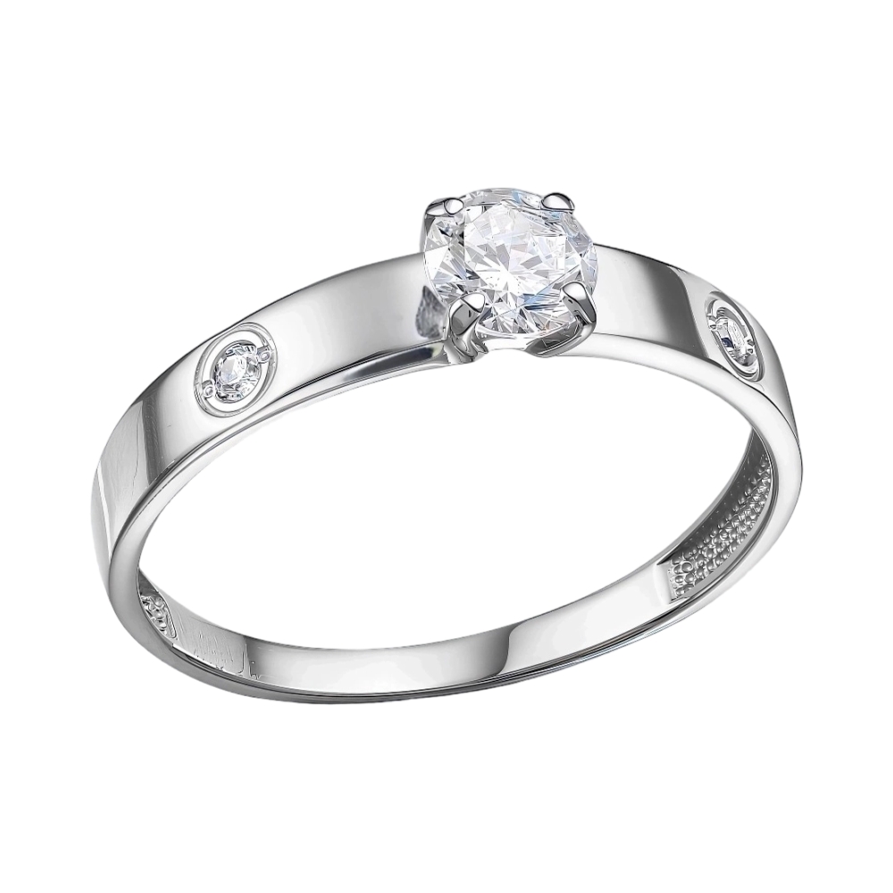 Ювелирное изделие - Кольцо из белого золота с фианитами в магазине Best-Gold 028636