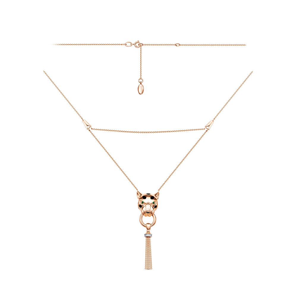 Ювелирное изделие - Колье из красного золота с фианитами в магазине Best-Gold 141003