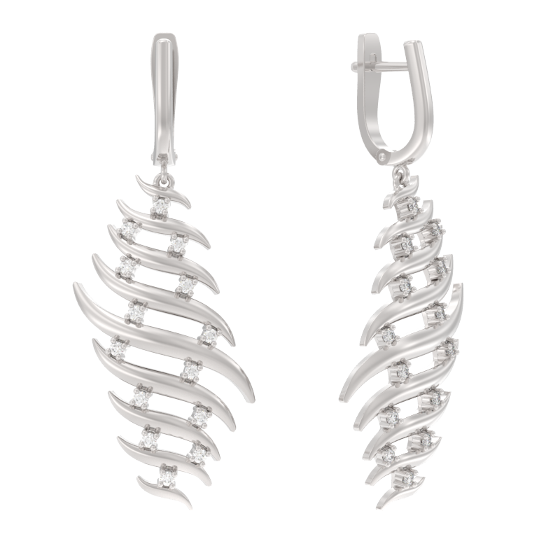 Серьги из серебра с фианитами Ювелирное изделие - Серьги из серебра с фианитами в магазине Best-Gold 127053