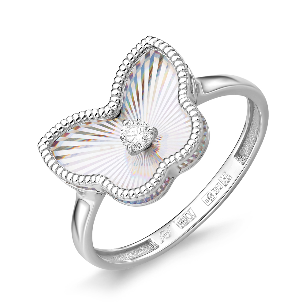 Кольцо из белого золота с бриллиантом