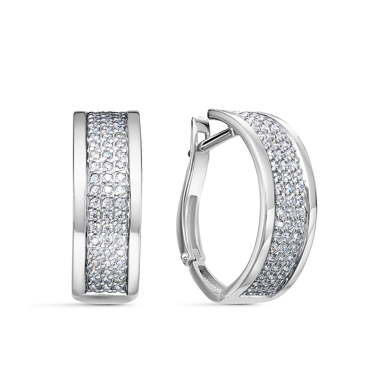 Ювелирное изделие - Серьги из серебра с фианитами в магазине Best-Gold 146915