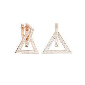 Серьги из красного золота с фианитами Ювелирное изделие - Серьги из красного золота с фианитами в магазине Best-Gold 029387