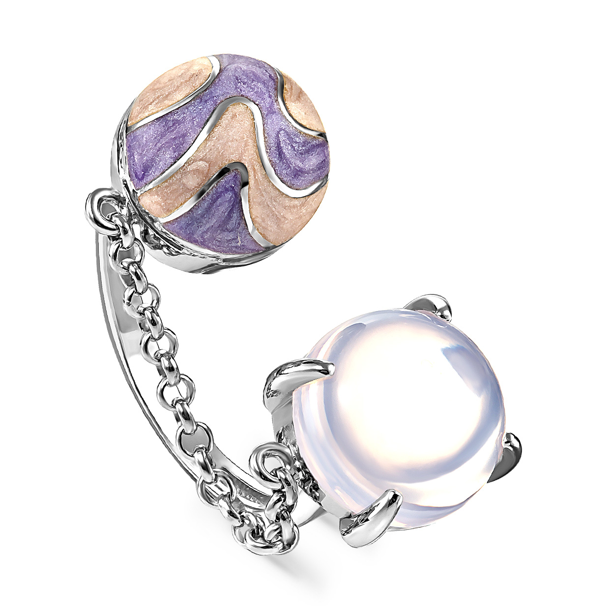 Кольцо из серебра с алпанитом и эмалью Ювелирное изделие - Кольцо из серебра с алпанитом и эмалью в магазине Best-Gold 028421