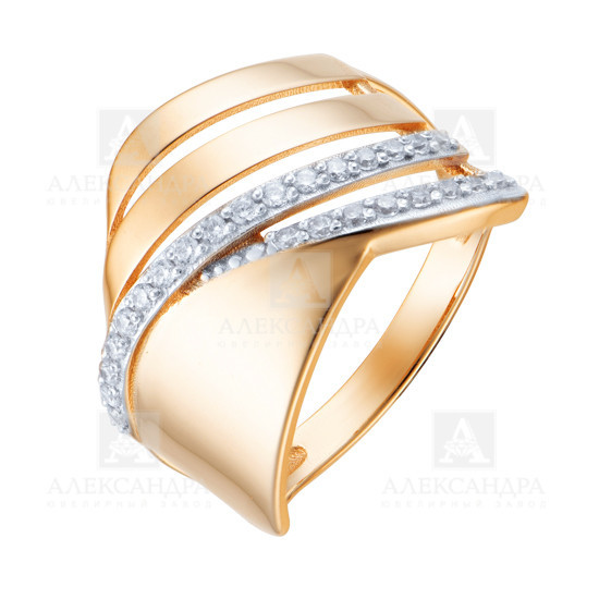 Ювелирное изделие - Кольцо из красного золота с фианитами в магазине Best-Gold 122177