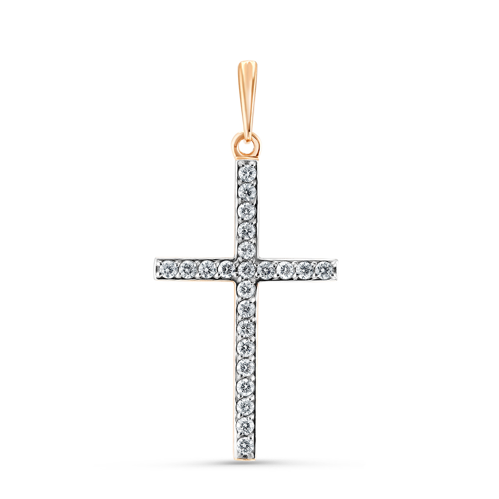 Крест из красного золота с бриллиантами Ювелирное изделие - Крест из красного золота с бриллиантами в магазине Best-Gold 145016