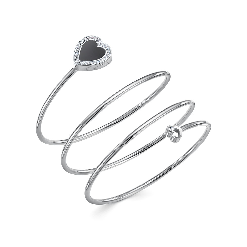 Браслет из серебра с ониксом и фианитами