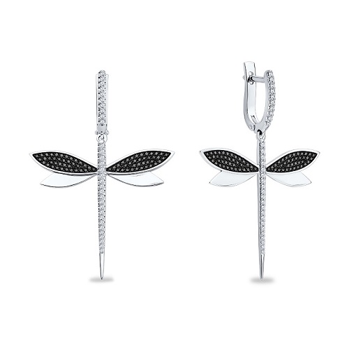 Серьги из белого золота с бриллиантами Ювелирное изделие - Серьги из белого золота с бриллиантами в магазине Best-Gold 144075