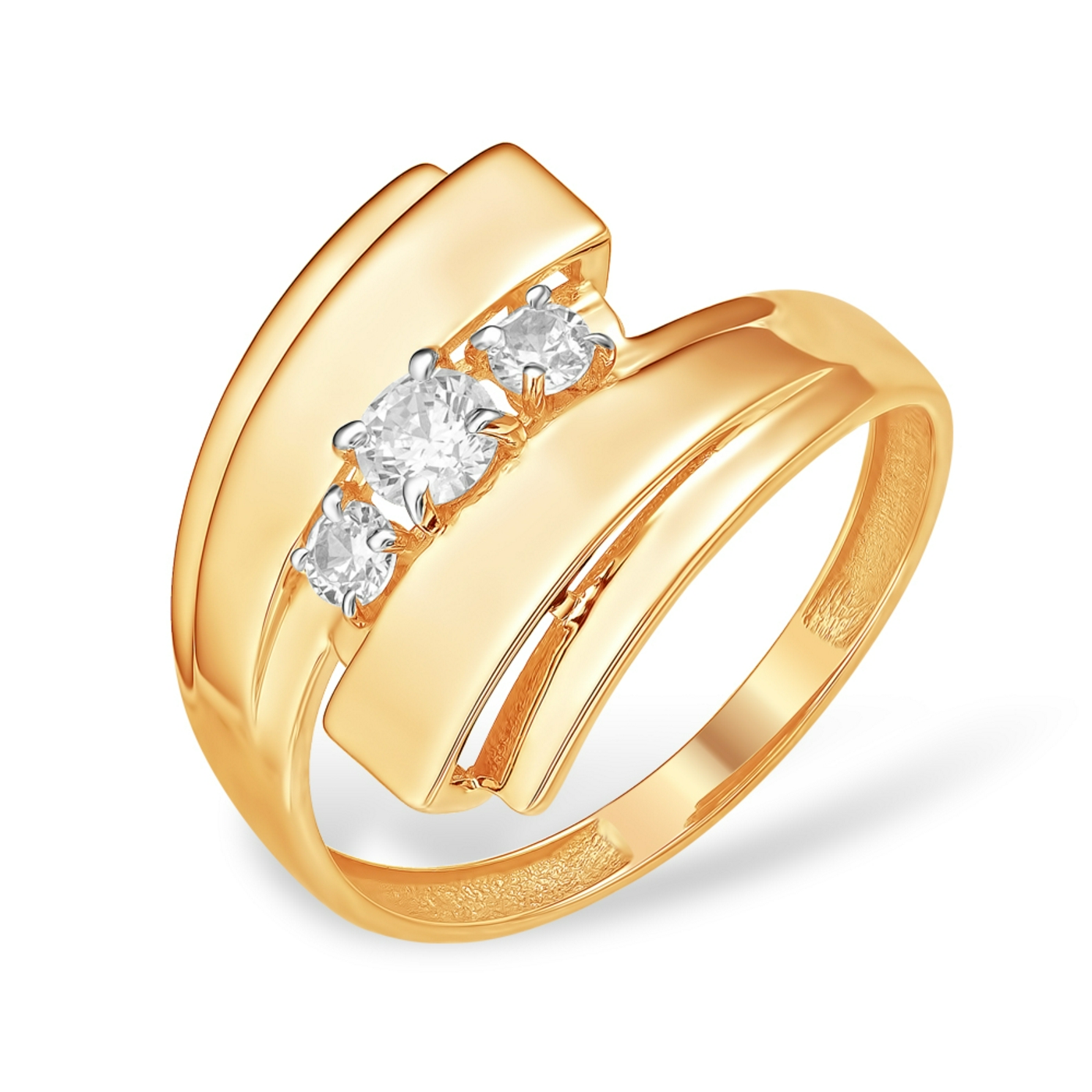 Ювелирное изделие - Кольцо из красного золота с фианитами в магазине Best-Gold 152032