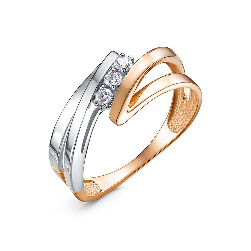 Ювелирное изделие - Кольцо из красного золота с фианитами в магазине Best-Gold 124908