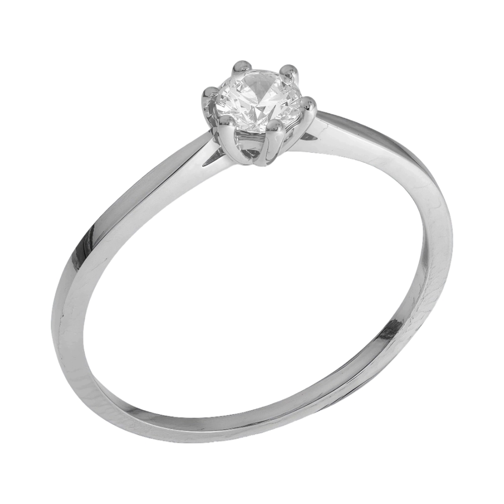 Ювелирное изделие - Кольцо из белого золота с фианитом в магазине Best-Gold 146818