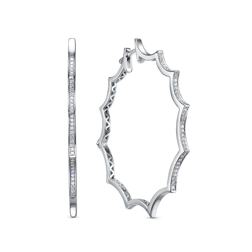 Серьги из белого золота с бриллиантами Ювелирное изделие - Серьги из белого золота с бриллиантами в магазине Best-Gold 144219