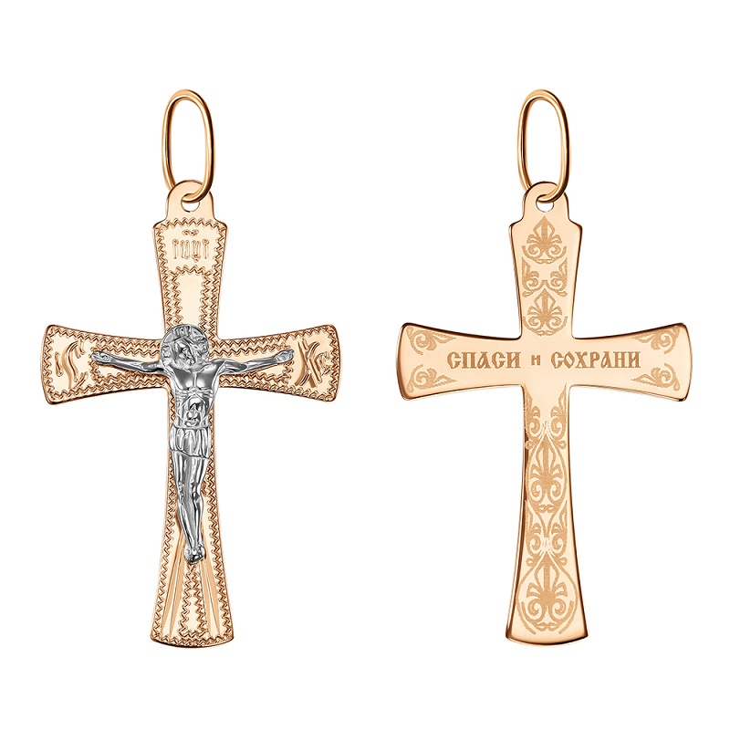 Крест из красного золота Ювелирное изделие - Крест из красного золота в магазине Best-Gold 061877