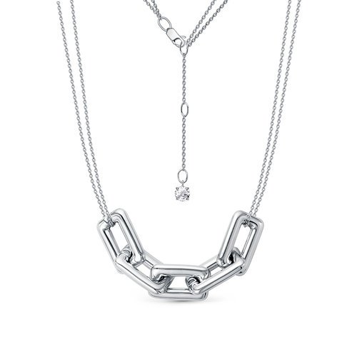 Колье из серебра с фианитами Ювелирное изделие - Колье из серебра с фианитами в магазине Best-Gold 141075