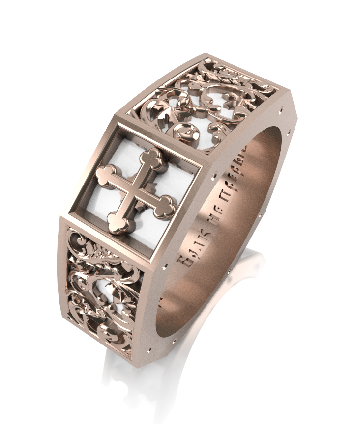 Ювелирное изделие - Обручальное кольцо в красном золоте с керамикой в магазине Best-Gold 134117