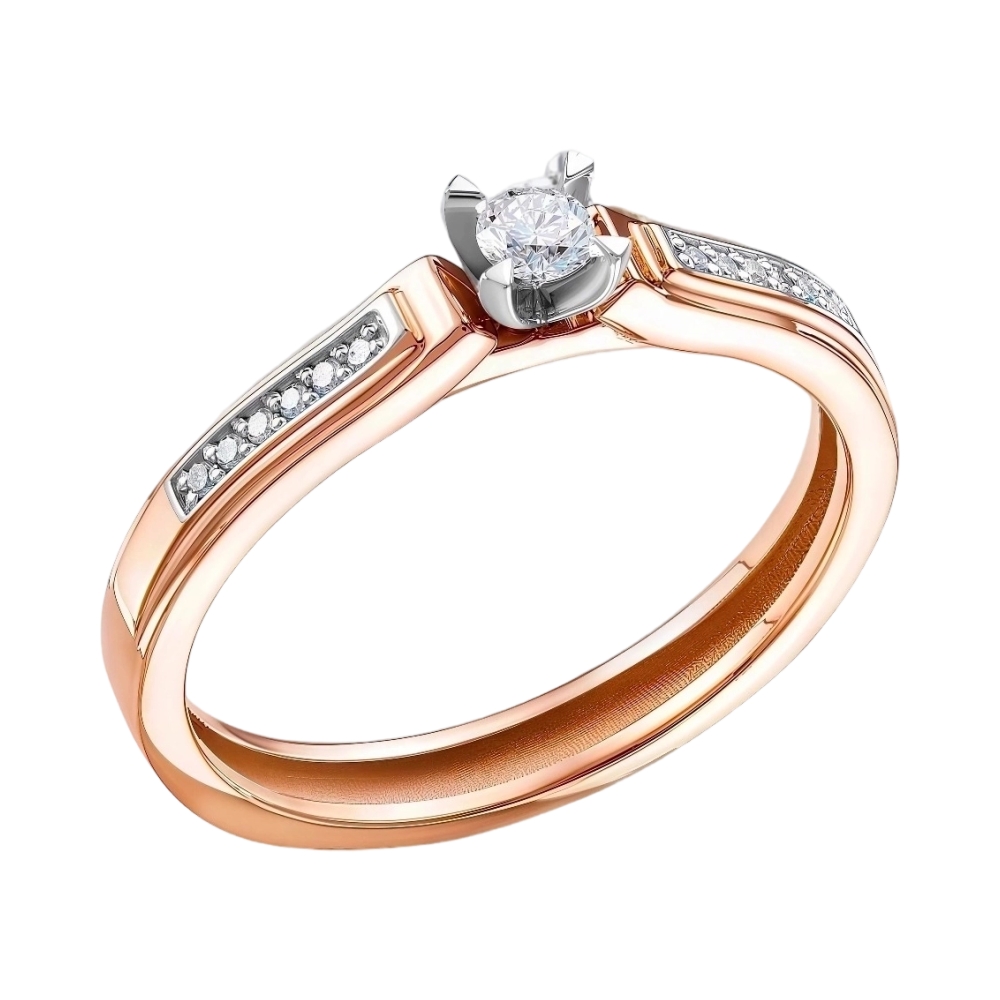 Кольцо из красного золота с бриллиантами Ювелирное изделие - Кольцо из красного золота с бриллиантами в магазине Best-Gold 028821