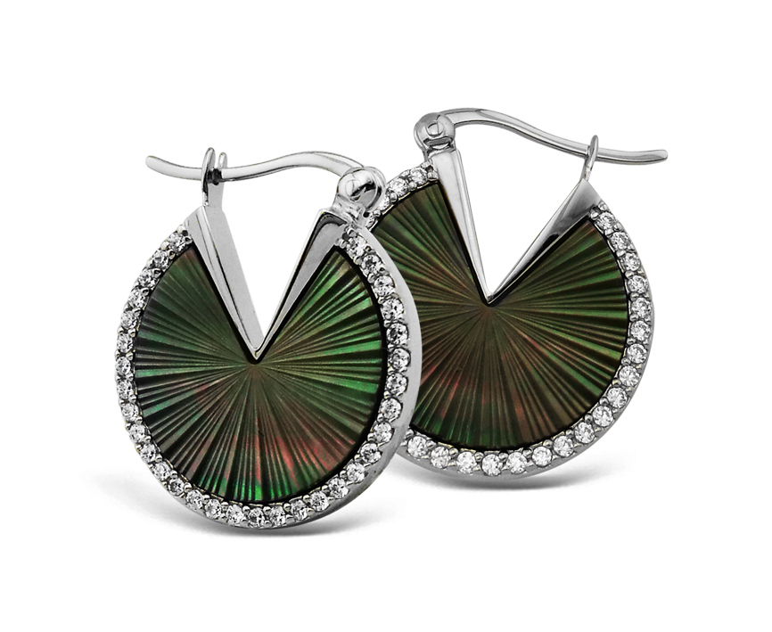 Серьги из серебра с перламутром и топазом белым Ювелирное изделие - Серьги из серебра с перламутром и топазом белым в магазине Best-Gold 149797