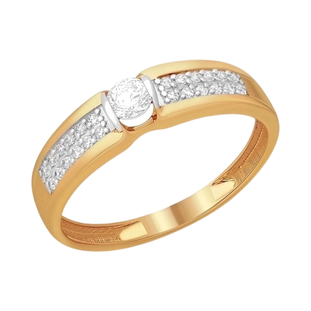 Кольцо из красного золота с фианитами Ювелирное изделие - Кольцо из красного золота с фианитами в магазине Best-Gold 151534