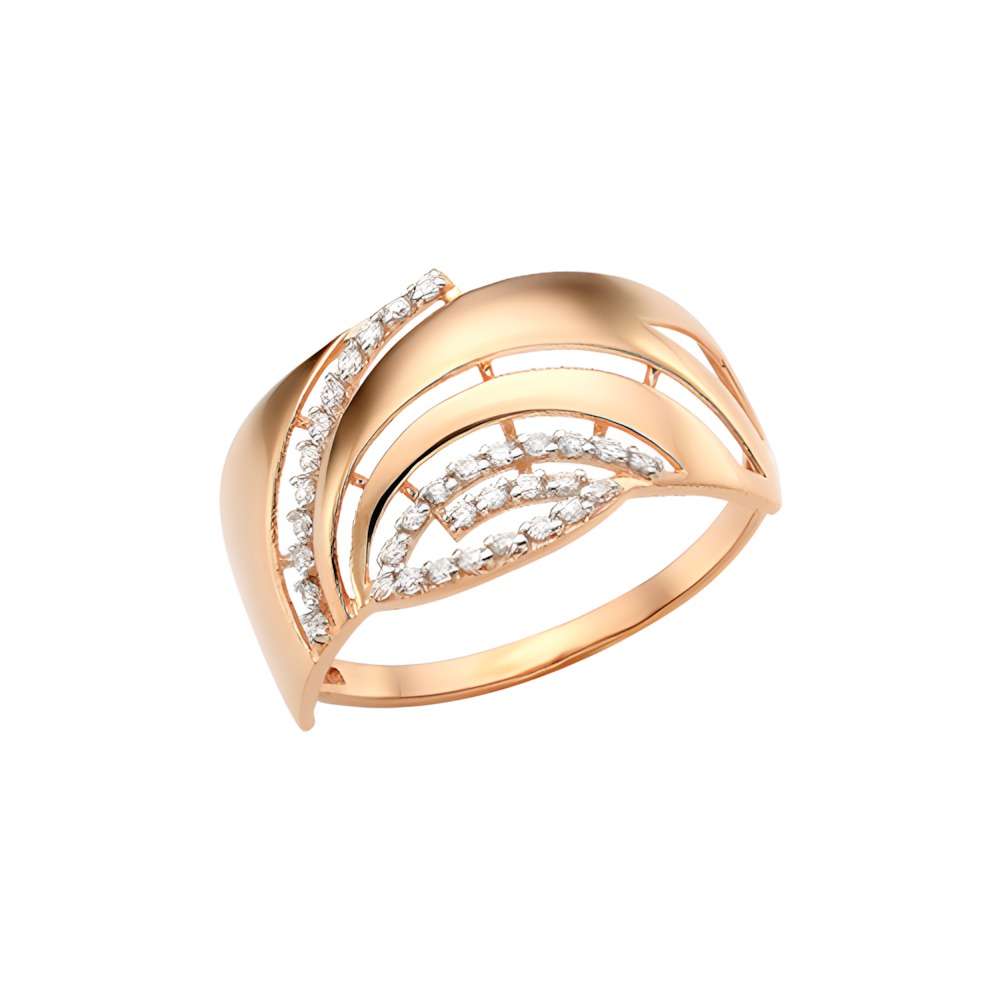 Ювелирное изделие - Кольцо из красного золота с фианитами в магазине Best-Gold 143662