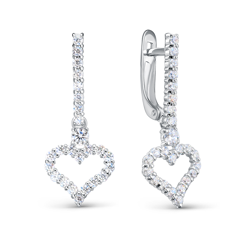 Ювелирное изделие - Серьги из серебра с фианитами в магазине Best-Gold 146924