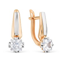 Ювелирное изделие - Серьги из красного золота с фианитами в магазине Best-Gold 088401