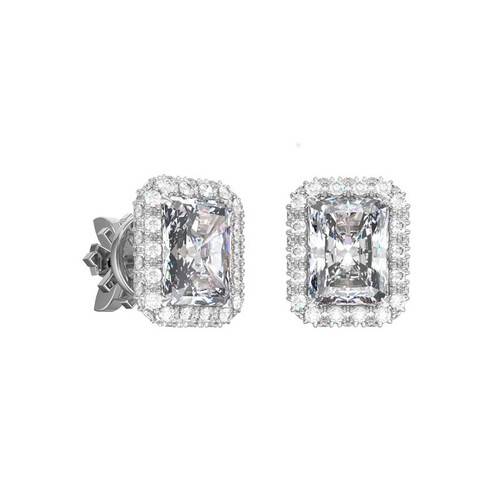 Ювелирное изделие - Серьги из белого золота с кристалл Swarovski в магазине Best-Gold 101996