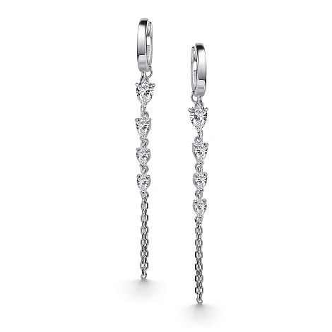 Серьги из серебра с фианитами