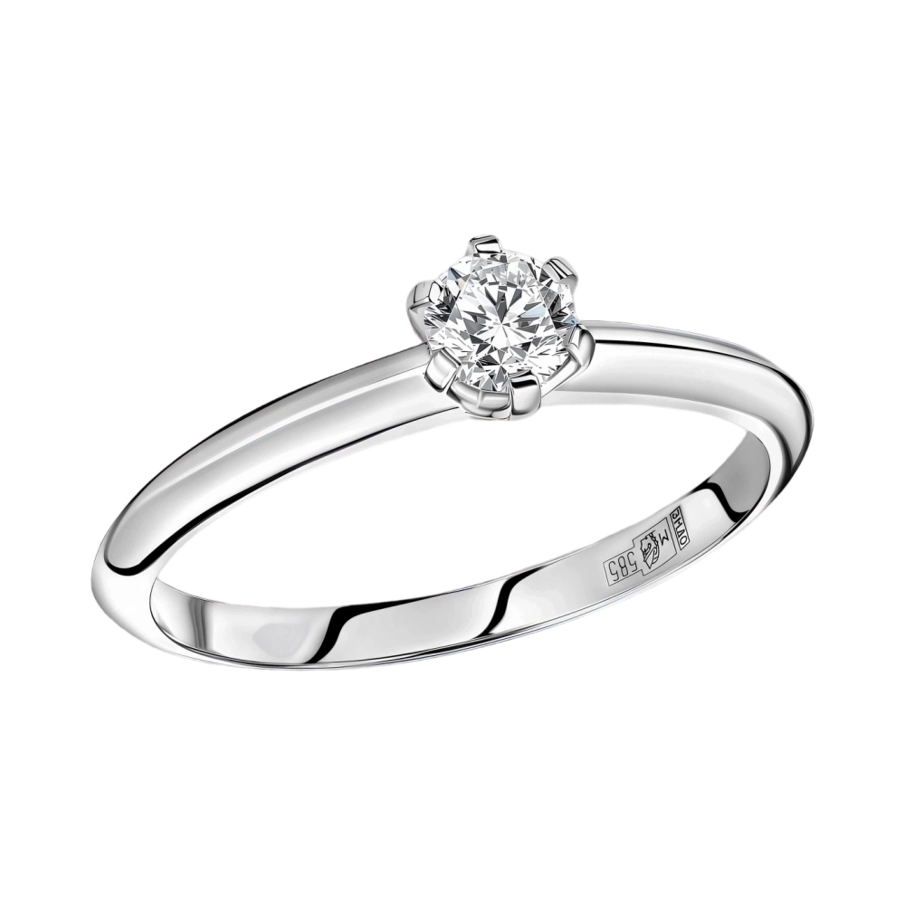 Ювелирное изделие - Кольцо помолвочное из белого золота с бриллиантами в магазине Best-Gold 131553